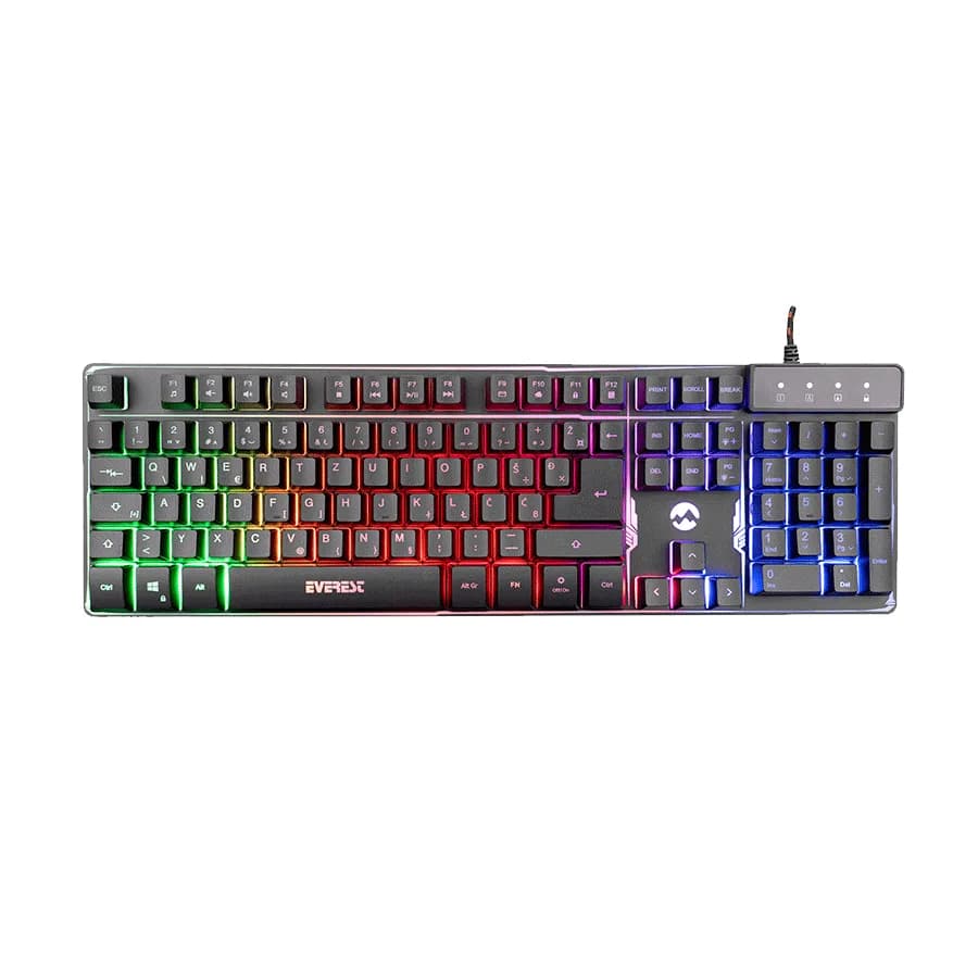 Tastatura gaming Everest KB-GX9 Black USB Rainbow Color Backlight, BiH layout, 35078