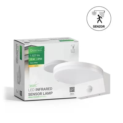 LED zidna svjetiljka sa senzorom Green Tech 15W, 3000K, bijela boja