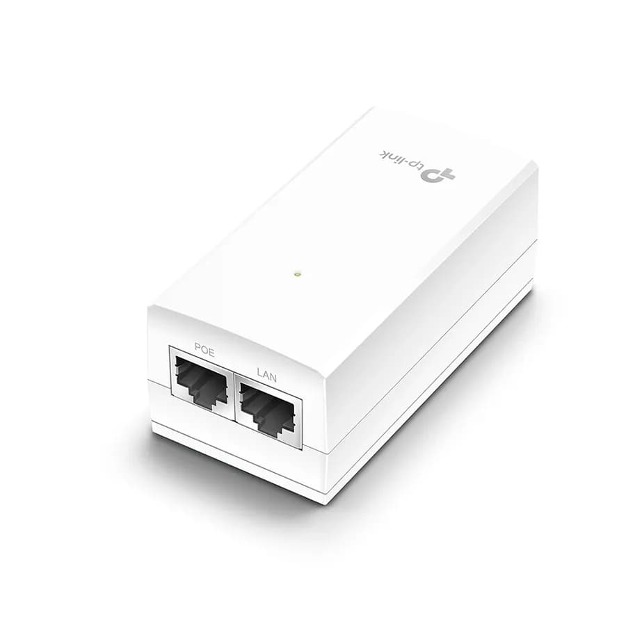 TP-LINK TL-POE2412G 24V Passive POE adapter, maximum 12W power supply, 2 Giga Ethernet port, AC 100-120V~50/60Hz input, support wall mounting.