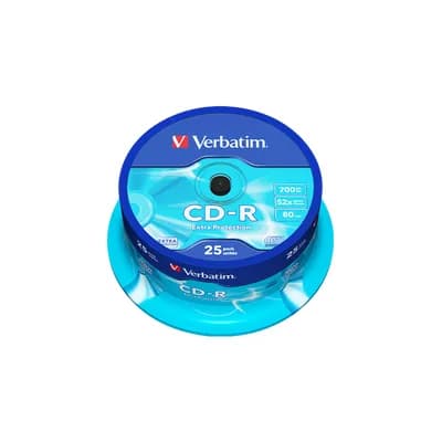 CD-R Verbatim 700MB 52x, 25/1, spindle