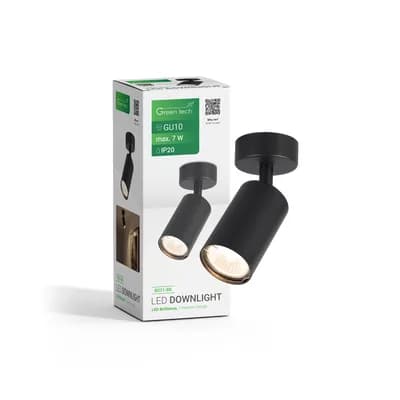 Reflektor nadgradni Green Tech, crna boja, grlo GU10