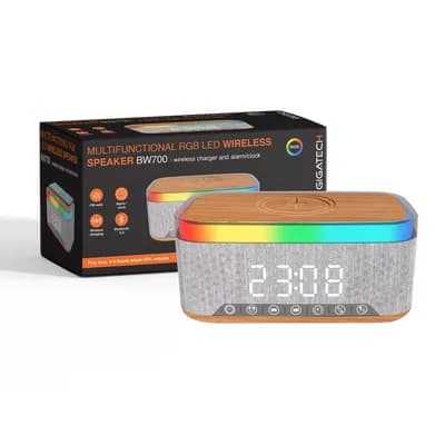 Bluetooth zvučnik, wireless punjač i alarm/sat Gigatech BW700 RGB