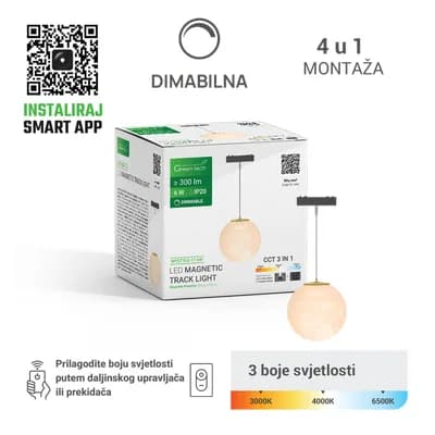 LED magnetna svjetiljka Green Tech "MYSTYLE" 6W, 3CCT, Dim./ Smart Lamp APP