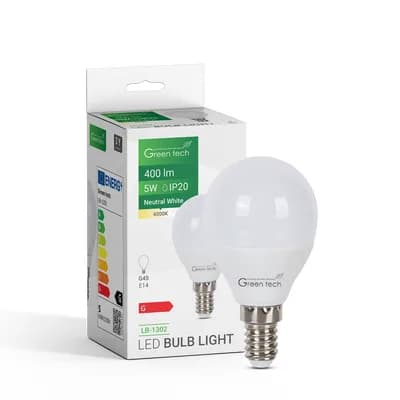 LED žarulja Green Tech 5W, 4000K, E14, G45, IP20, Sanan chip