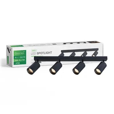 LED spot svjetiljka Green Tech, GU10 X 4 kom, crna boja