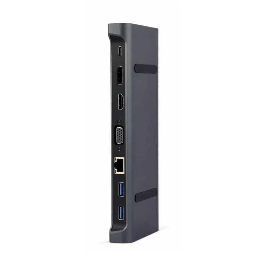 Docking station USB adapter Type-C 9-in-1 multi-port adapter Hub3.0 + HDMI + DisplayPort + VGA + PD + LAN + audio, GEMBIRD A-CM-COMBO9-02