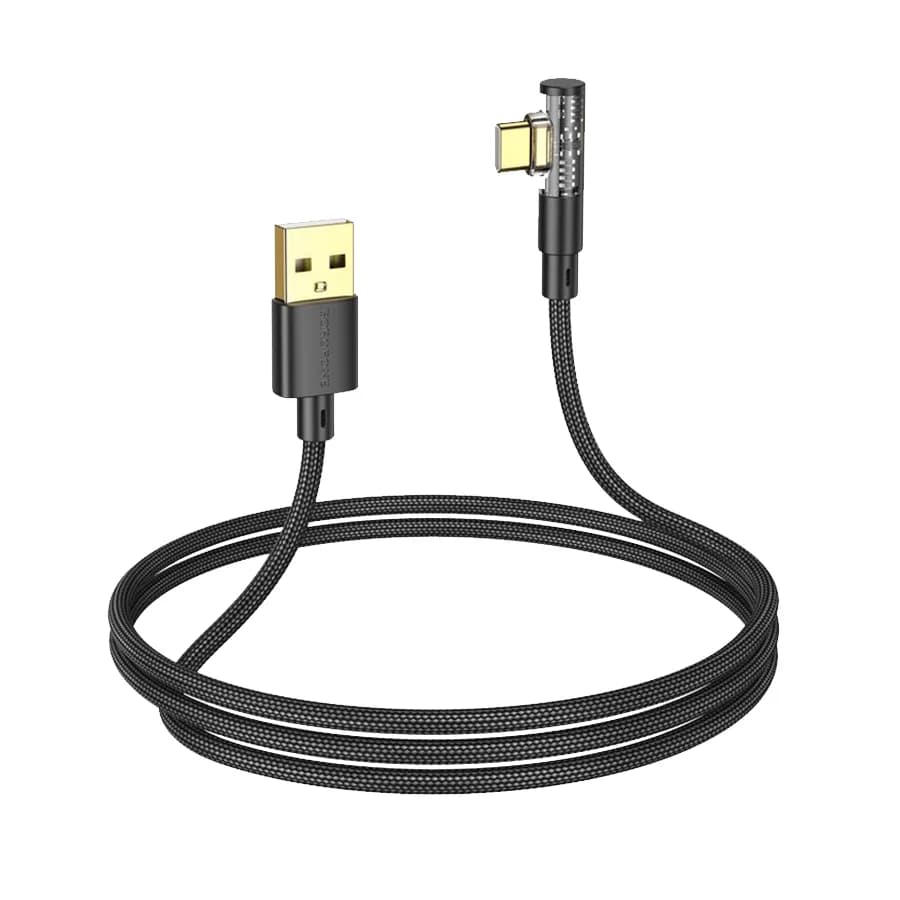 USB kabal BOROFONE BU39 Rio Transparent Discovery Edition charging data cable Type-C black 1,2m, 2,4 A