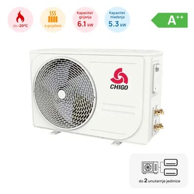 Multi split Chigo vanjska jedinica 5.3kW, A++, -20 ~ 55°C, s grijačem, 2 izlaza