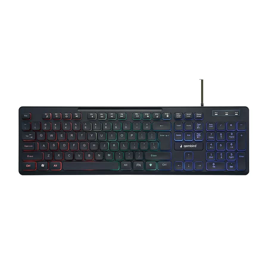 Tastatura GEMBIRD, KB-UML-02 Rainbow backlight multimedia keyboard, USB, USA layout