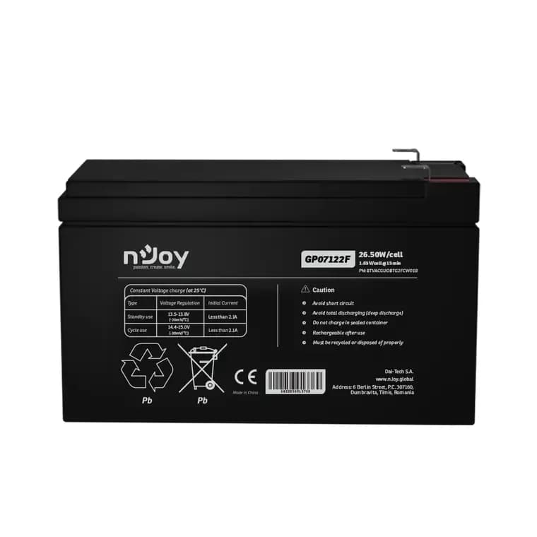 NJOY baterija 12V 7Ah GP07122F F2/T2