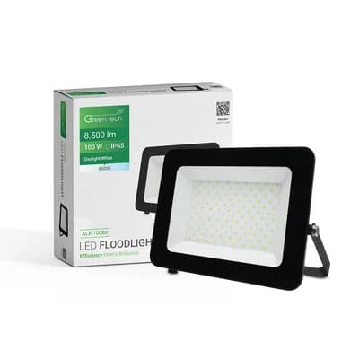 LED reflektor Green Tech 8500 lm, 100W, 6500K, IP65, crni
