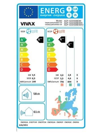 Vivax COOL, klima uređaji, ACP-12CH35REWI R32