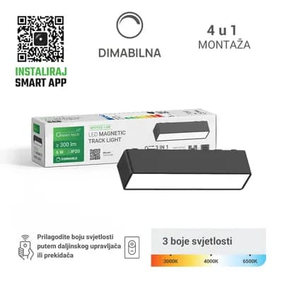 LED magnetna svjetiljka Green Tech "MYSTYLE" 6W, 3CCT, Dim./ Smart Lamp APP