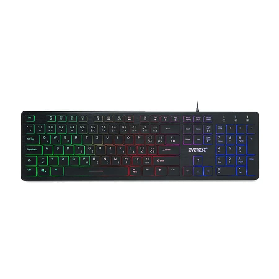 Tastatura Everest KB-840 Black Color Backlit USB, BiH layout