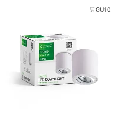 Nadgradna svjetiljka Green Tech, bijela boja, grlo GU10