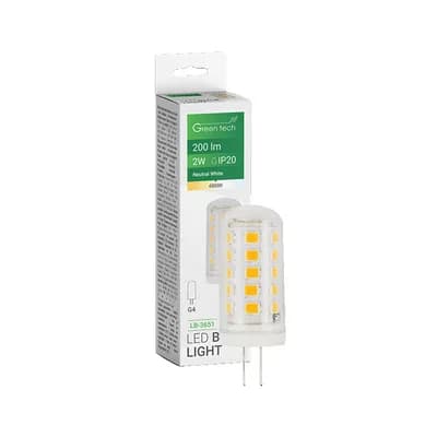 LED žarulja Green Tech 2W, 4000K, G4, Flux: 200 lm, IP20, San`an chip