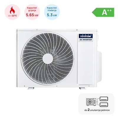 Multi split TOYOTOMI vanjska jedinica 5,3kW, 2 izlaza, 2 x 6,35 (1/4")