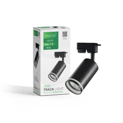 Šinska svjetiljka Green Tech, GU10, IP20, crna