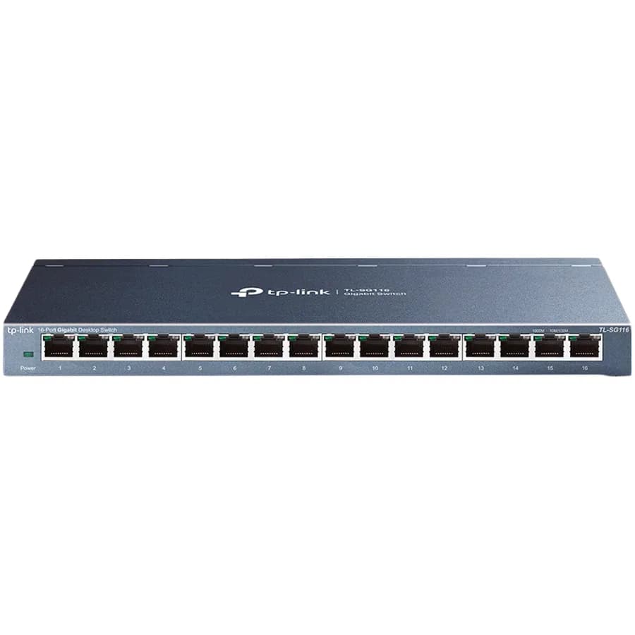 TP-Link TL-SG116P 16-Port Gigabit Desktop Switch with 16-Port PoE+, 802.3at/af, 120 W PoE Power