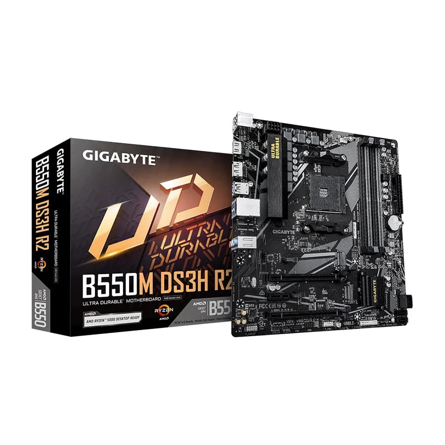 Gigabyte MB B550M DS3H R2 AM4; 4xDDR4; 2xM.2; 4xSATA; 6XUSB; DP; HDMI; PS/2; mATX
