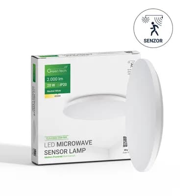 LED plafonjera sa Microwave senzorom Green Tech 20W, 4000K, promjer 30cm