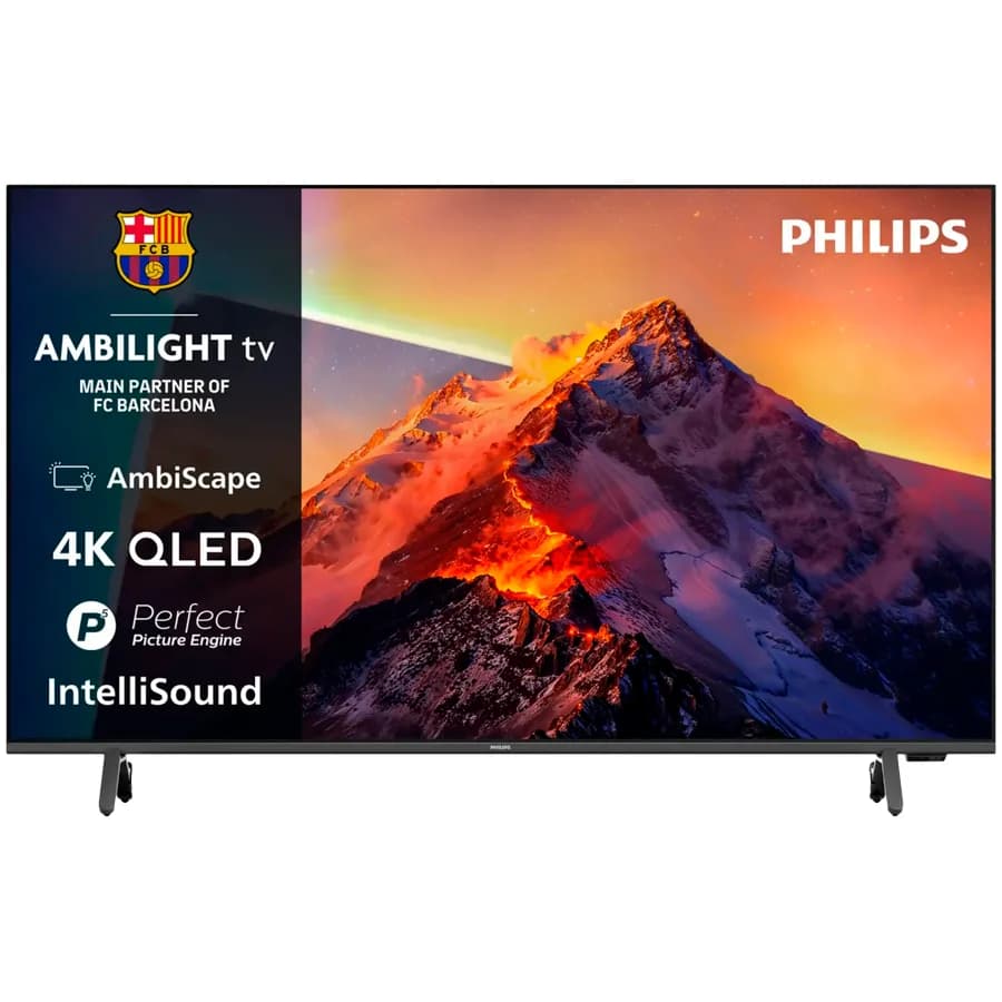 PHILIPS TV QLED 75PQS8611/12, AMBILIGHT 4K QLED TV, 189 cm (75"), Titan OS Smart, P5 Image processor, Dolby Atmos