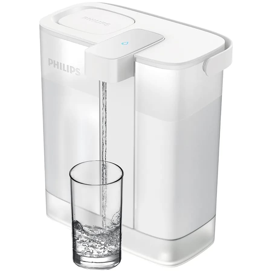PHILIPS instant water filter jug AWP2980WH/24, rechargeable, Micro X-Clean Instant, white