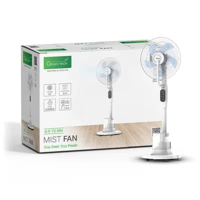 Ventilator s maglicom Green Tech 90W, 16", 3.3 L, s timerom, bijela boja