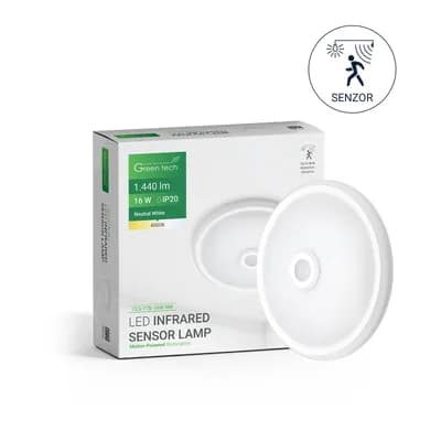 LED plafonjera sa senzorom Green Tech 16W, 4000K, promjer 29cm