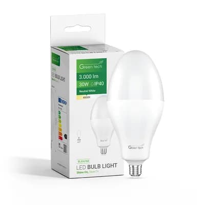 LED žarulja Green Tech 30W, 4000K, E27, B90, Flux: 3000 lm, IP40, Epistar chip