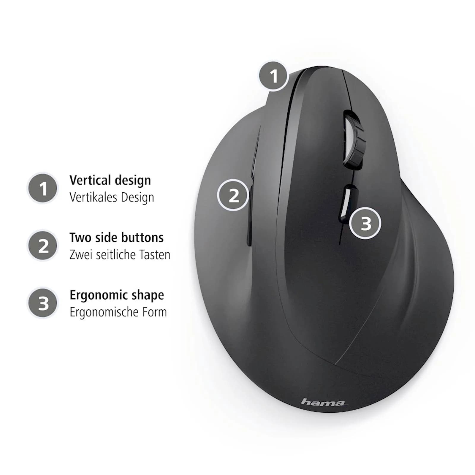Miš HAMA EMC-500 ergonomski, žični