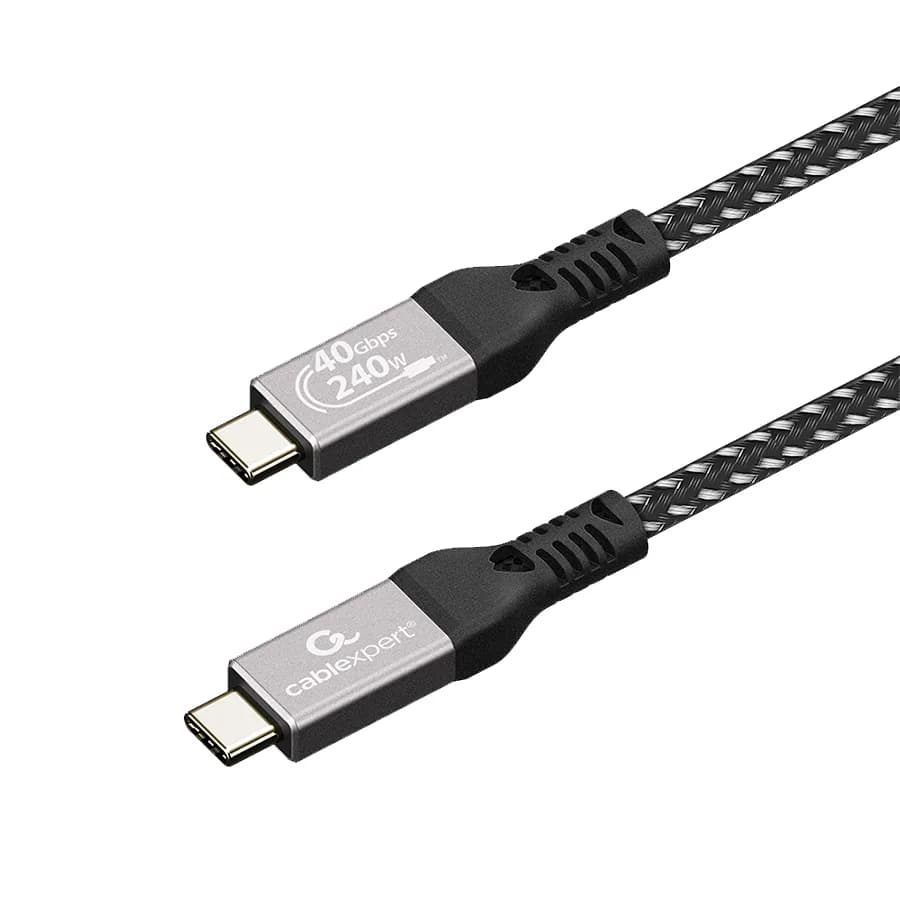 USB USB4 Gen 3x2 kabl 240W, 40 Gbps Type-C to Type-C Power Delivery (PD) charging & data cable, 1.5 m GEMBIRD CCBP-USB4-CMCM240-1.5M