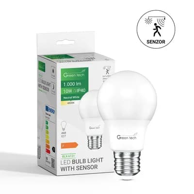 LED žarulja Green Tech sa senzorom pokreta i fotoćelijom, 10W, 4000K, E27, A60