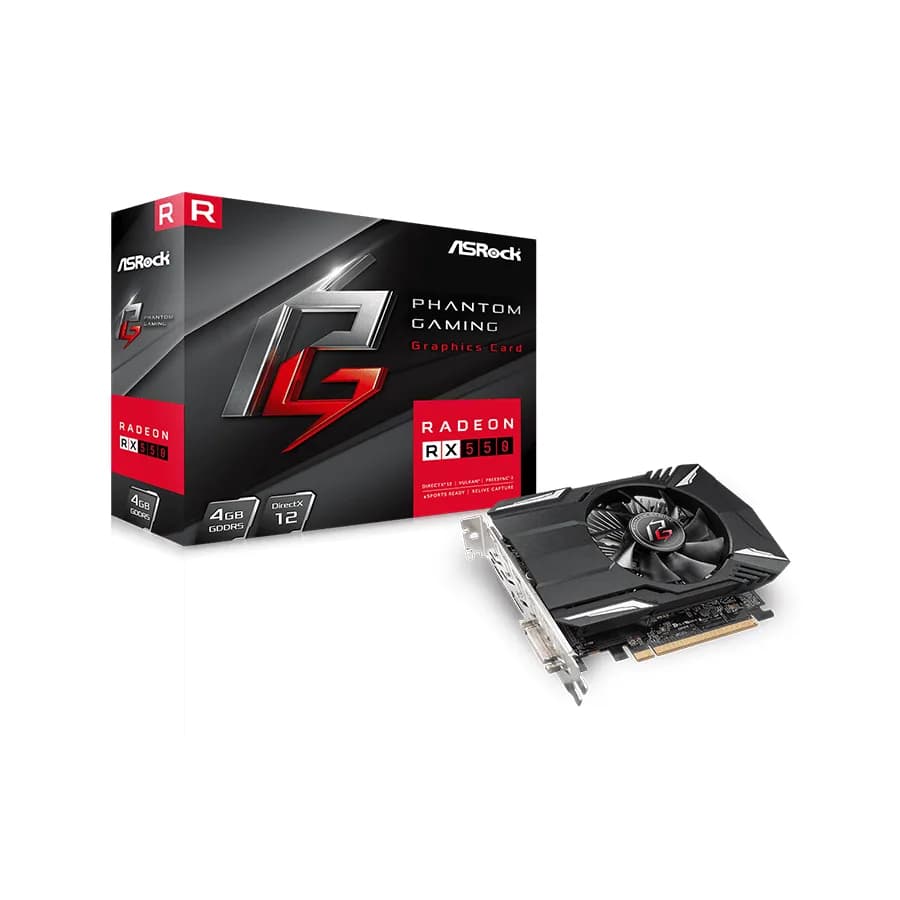 ASRock Phantom Gaming RX550 4G AMD Radeon RX 550 4GB GDDR5 128bit DVI,HDMI,DP
