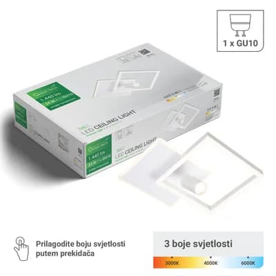 Stropna dekorativna svjetiljka Green Tech 24W, 3CCT + 1 x SPOT GU10