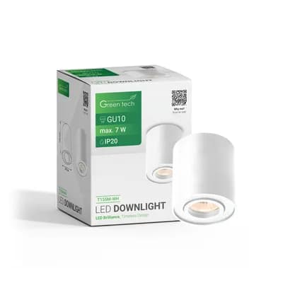 Nadgradna svjetiljka Green Tech, bijela boja, grlo GU10