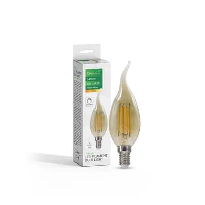 LED filament žarulja Green Tech 6W, 2300K, E14, AC220V, C35T, amber, dimabilna