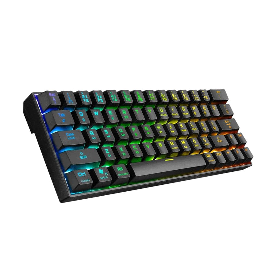 Tastatura gaming RAMPAGE KB-RX63 B-ATOM Black Bluetooth RGB Backlight RED SWITCH US Layout 63 Mini