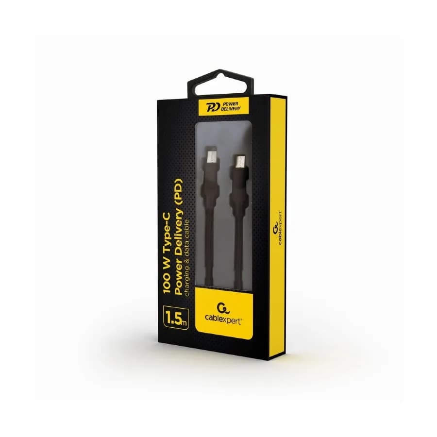 USB 2.0 kabl 100W Type-C to Type-C Power Delivery (PD) charging & data cable, 1.5 m GEMBIRD CC-USB2-CMCM100-1.5M
