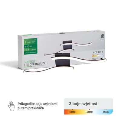 Stropna dekorativna svjetiljka Green Tech 12W, 3CCT