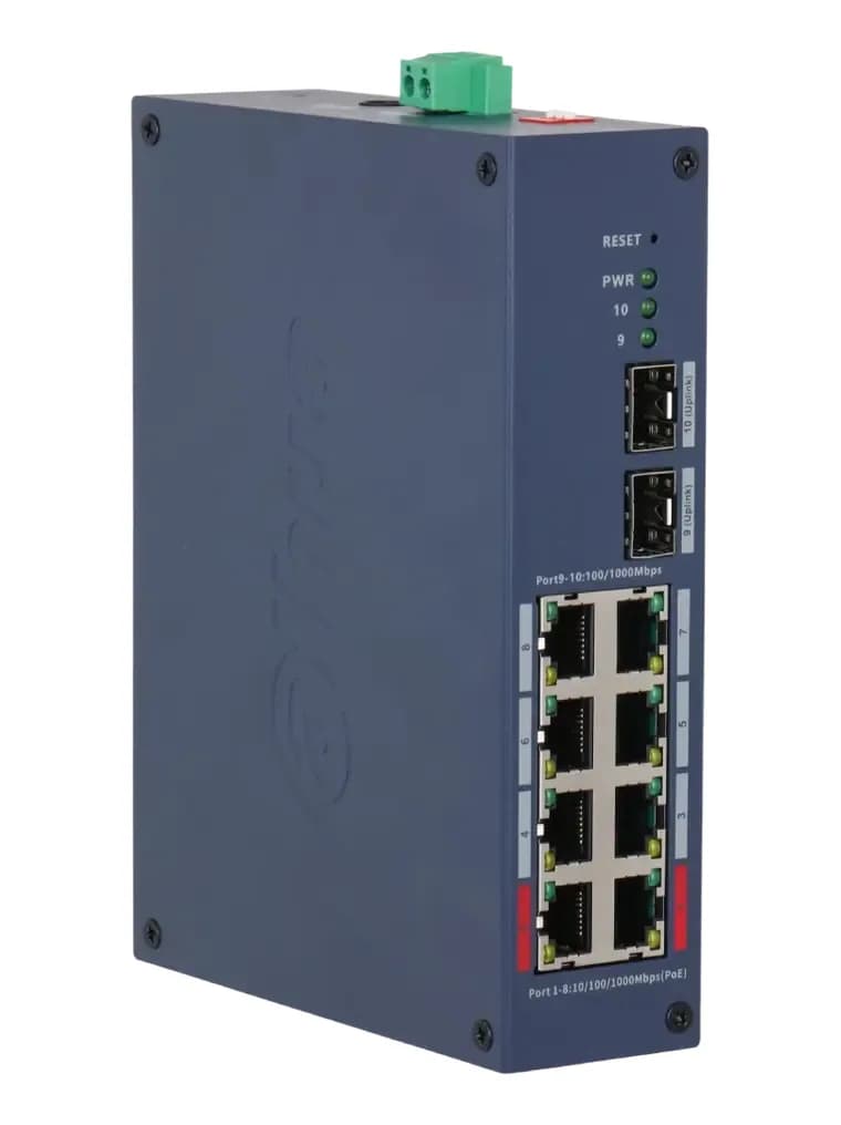 DAHUA Gigabit Switch sa 8-Port PoE 10-Port Cloud Managed Indust. CHS4210-8GT-110