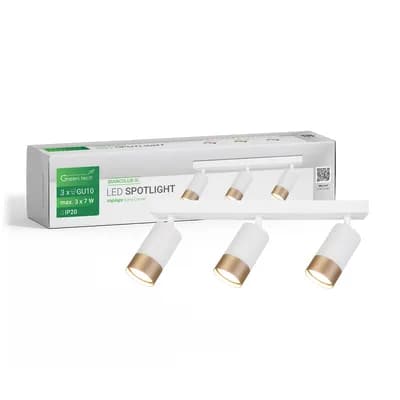 LED spot svjetiljka Green Tech, GU10 X 3 kom, bijelo-zlatna boja