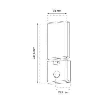 LED zidna svjetiljka sa senzorom Green Tech 15W, 3000K, bijela boja