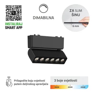 LED magnetna svjetiljka Green Tech, 6W, 3CCT, LED Osram, Dim./ Smart Lamp APP