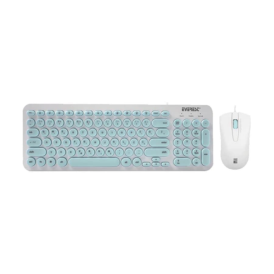 Tastatura + miš Everest KM-01K Turquoise, USB, BiH layout