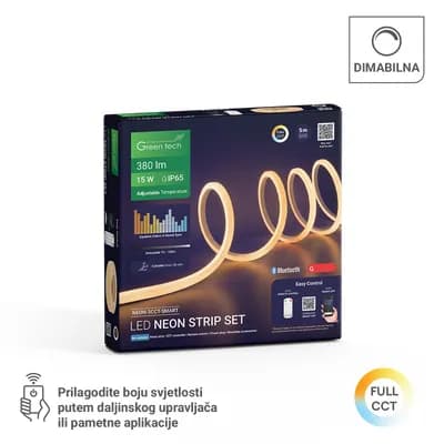 LED traka Green Tech NEON 24V 30W IP65 3CCT SMART APP + DALJINSKI