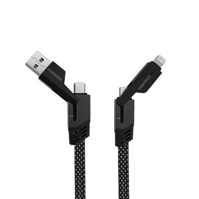 USB + C na C + lightning kabel Gigatech, 2 u 2, 1m, 60W, crno-bijeli