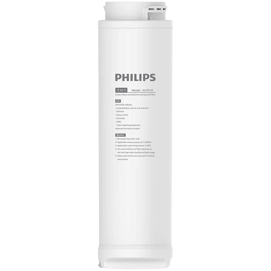 PHILIPS replacement filter AUT619/10, 5-in-1 carbon block + sediment + remineraliser, 3,650 L
