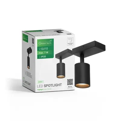 LED spot svjetiljka Green Tech, GU10 X 1 kom, crna boja
