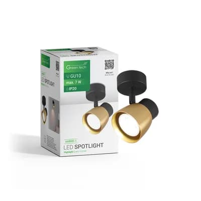 LED spot svjetiljka Green Tech, GU10 X 1 kom, zlatno crna boja
